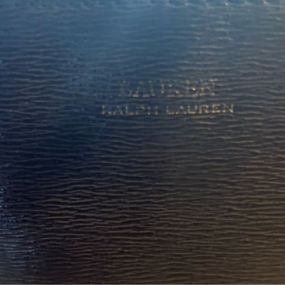 EUC Ralph Lauren Leather Colorblock Purse in green, navy, and cream - Picture 3 of 16